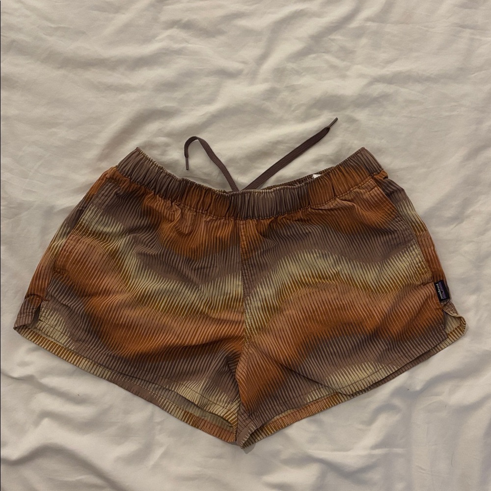 Patagonia Striped Brown and Tan Shorts